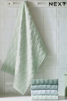 Set of 5 Sage Green Terry Tea Towels (359993) | MYR 88
