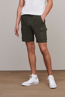 Slim Cotton Rich Jersey Cargo Shorts With Utility Pockets