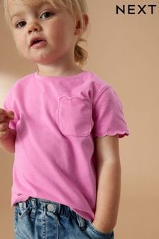 Rosa brillante - Camiseta de manga corta festoneada (3 meses-7 años) (360362) | 6 € - 8 €