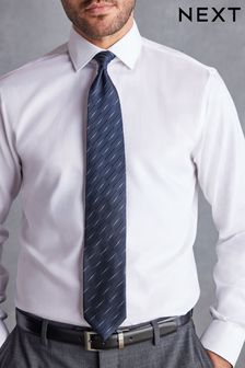 海軍藍／黑色 - 絲質條紋領帶 (360574) | HK$172