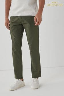 Khaki Green Slim Fit Stretch Chino Trousers (360670) | $30