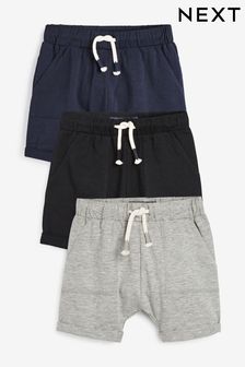 Mornarsko modra/siva/črna - Komplet 3 lahkih kratkih hlač iz džersija (3 mesecev–7 let) (361282) | €21 - €26