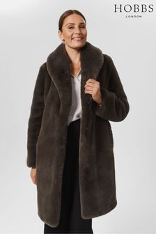 Hobbs Grey Gabby Faux Fur Coat (3614G6) | €121