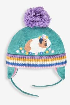JoJo Maman Bébé Green Girls' Guinea Pig Embroidered Hat (361599) | AED92