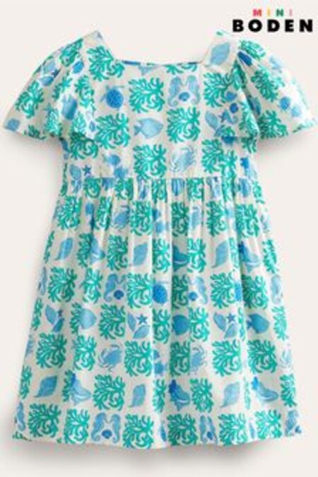 فستان منسوج أزرق مطبوع من Boden (361665) | 13 ر.ع - 15 ر.ع