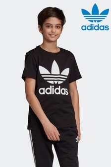 Schwarz - adidas Originals T-Shirt mit Dreiblatt-Logo (361749) | 24 €