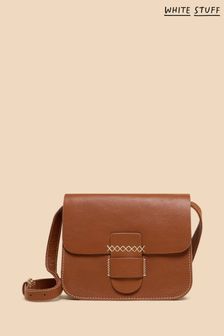 White Stuff Evie Leather Satchel Brown Bag (362000) | ₪ 338
