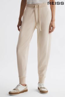 Reiss Ivory Bronte Cotton Drawstring Cuffed Joggers (362005) | 74,340 Ft