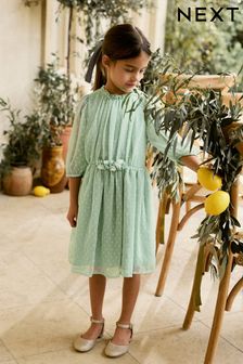 ירוק מנטה - שמלה בדוגמת מחוך משיפון (גילאי 3 עד 16) (362916) | ‏92 ‏₪ - ‏117 ‏₪