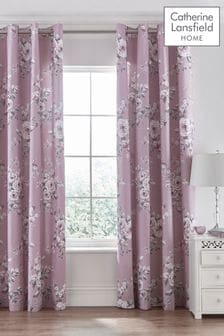 Catherine Lansfield Lilac Purple Canterbury Floral Eyelet Curtains (363259) | 54 €