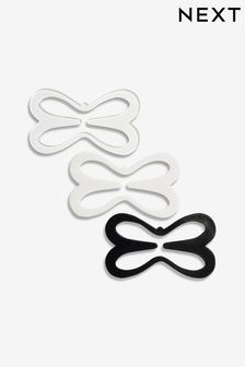 Black/White/Clear Racer Back Clips Three Pack (363270) | €4