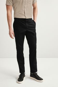 Čierna - Strečové Chino nohavice s elastickým pásom  (363318) | €24