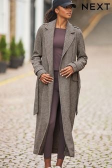 Check Belted Long Coat (363772) | €71
