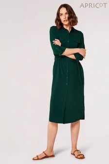 Apricot Green Utility Casa Midi Shirt Dress (364546) | $106