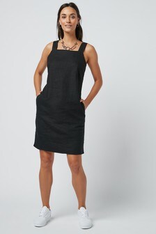 Sommerkleid aus Leinengemisch mit eckigem Ausschnitt (365068) | 7 € - 16 €