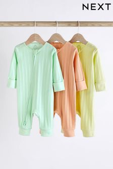 Bright Baby Footless 2 Way Zip Sleepsuits 3 Pack (0mths-3yrs) (365394) | $27 - $30