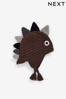 Chocolate Brown Dinosaur Knitted Hat (3mths-10yrs) (365870) | €7 - €9