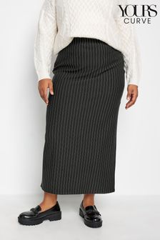 Yours Curve Black Pinstripe Maxi Skirt (365936) | 14.50 BD