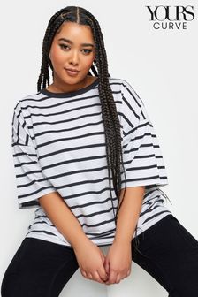 Yours Curve Stripe Boxy T-Shirt
