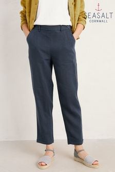 Seasalt Cornwall Blue Trengwainton Linen Trousers (366325) | DKK304
