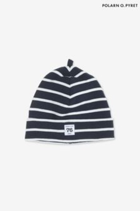 PO.P Blue Organic Cotton Striped Hat (366333) | 16 €