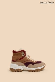 White Stuff Brown Chunky Suede High-Top Trainers (366950) | Kč3,925
