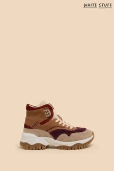 White Stuff Brown Chunky Suede High-Top Trainers (366950) | HK$1,148