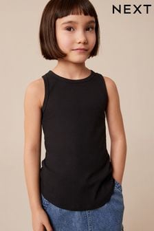 Črna - Rebrasta majica brez rokavov (3–16 let) (367502) | €4 - €8