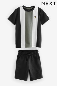 Monochrome Colourblock T-Shirt And Shorts Set (3-16yrs) (367943) | €21 - €32