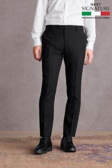 Black Slim Fit Signature Tollegno Suit: Trousers (368066) | kr993