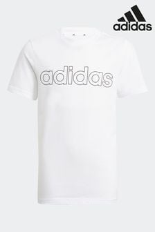 Alb - Tricou cu logo adidas Linear (368415) | 78 LEI