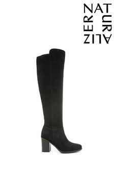 Чорний - Naturalizer Замшеві коричневі чоботи Kyrie вище коліна (368610) | 15 163 ₴