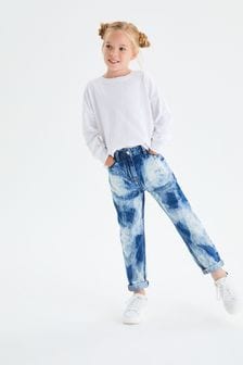 Dark Blue Tie Dye Mom Jeans (3-16yrs) (368904) | $26 - $34