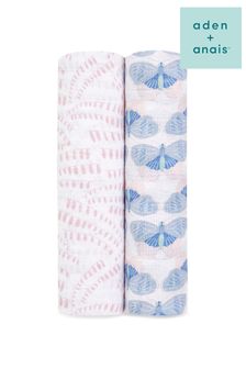 Pink aden + anais Kids Large Cotton Muslin Blankets 2 Pack Deco (369163) | kr439