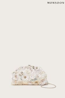 Monsoon Natural Floral Embellished Bridal Bag (369406) | $137