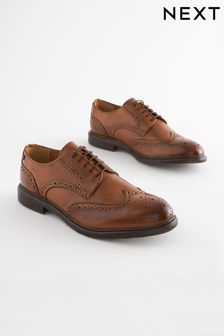 Tan Leather Brogue Shoes (369710) | kr628
