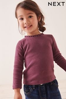 Plum Purple Brushed Pointelle Top (3mths-7yrs) (369851) | €6 - €7