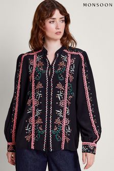 Monsoon Black Embroidered Fifi Blouse (369973) | LEI 477