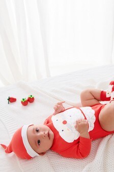 Red Christmas Santa Long Sleeve Bodysuit (0mths-3yrs) (370325) | 2,800 Ft - 3,080 Ft