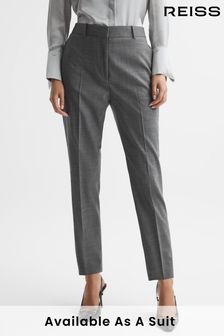 Reiss Grey Layton Slim Fit Wool Blend Suit Trousers (370438) | AED1,080