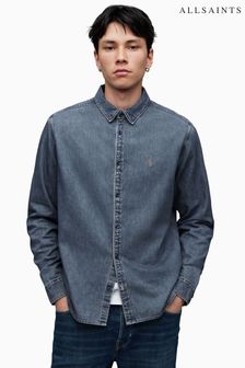 AllSaints Indigo Blue Washed Elm Shirt (370530) | 490 QAR