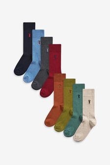 Rich 8 Pack Embroidered Stag Socks (370814) | BGN 44