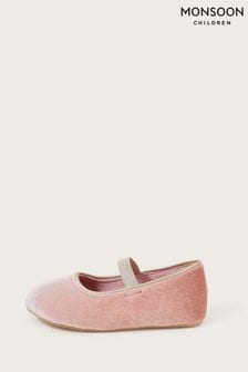 Ružové zamatové topánky Monsoon Walker (371405) | €19