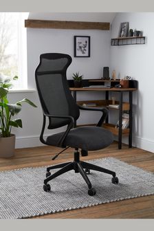 Simple Contemporary Charcoal Grey Selby Office Desk Chair With Black Base (371972) | €235