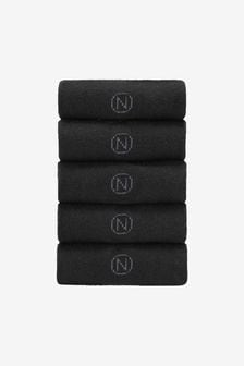 Black 5 Pack Cushioned Sole Socks (372106) | 70 QAR