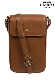 Pure Luxuries London Selena Nappa Leather Cross-Body Phone Bag (372467) | kr506