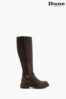 Dune London Brown Teller Cleated Buckle Knee High Boots (372728) | kr2,596