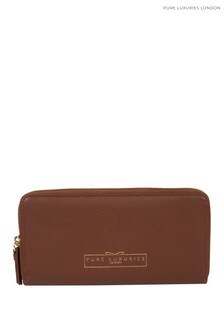 Pure Luxuries London Brown Frieda Leather Purse