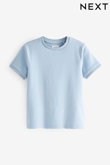 Bleu - T-shirt texturé à manches courtes (3-16 ans) (373094) | €7 - €11