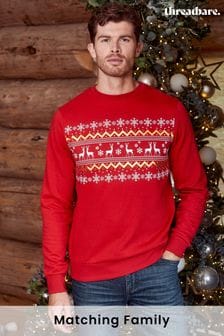 Threadbare Red Crew Neck Fairisle Pattern Christmas Sweatshirt (373193) | €13